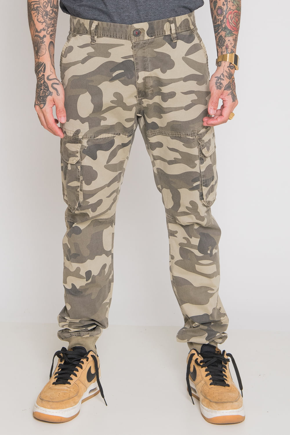 Calça camuflada fashion barata